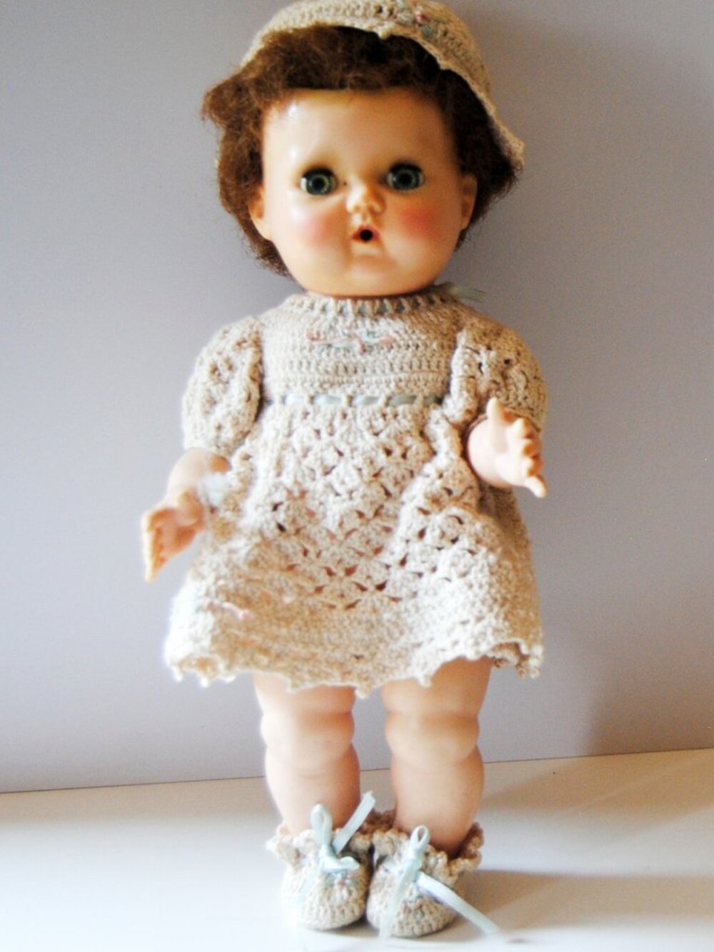 Tiny Tears Doll American Character Blue Eyes Hard Vinyl Head 12"
